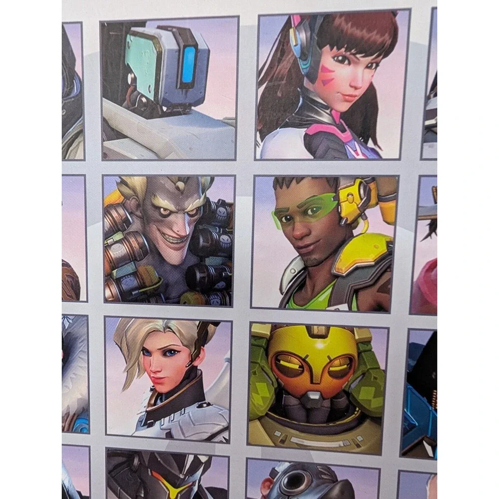 Overwatch Character Collage Wall Art Print Wooden Plaque Video Game Blizzard‎